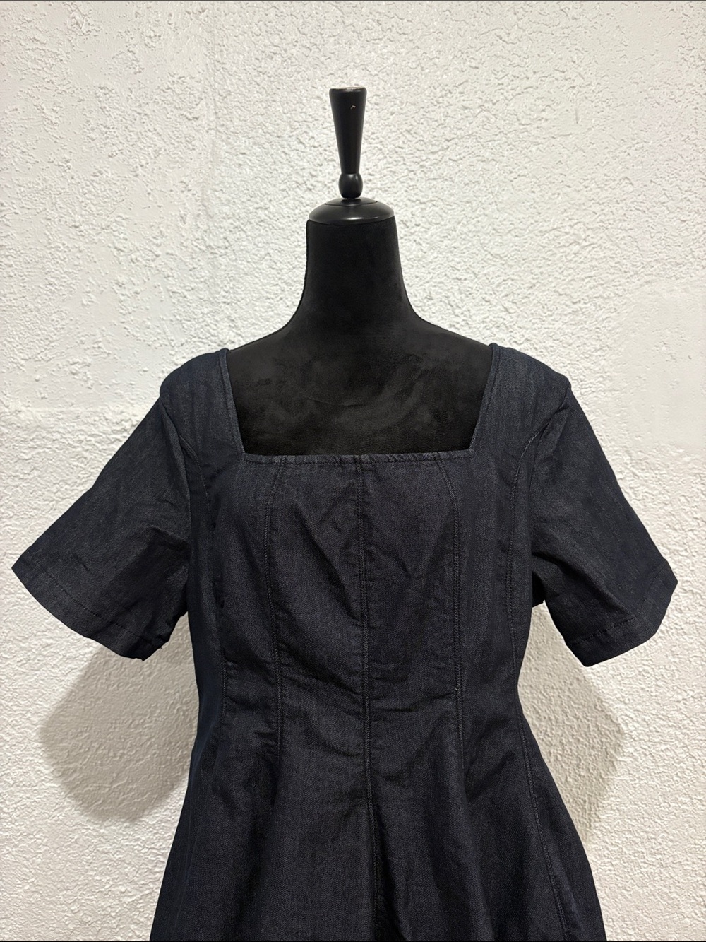 Anthropologie Pilcro Short-Sleeve Square-Neck Denim Mini Dress Size XL - Picture 8 of 10